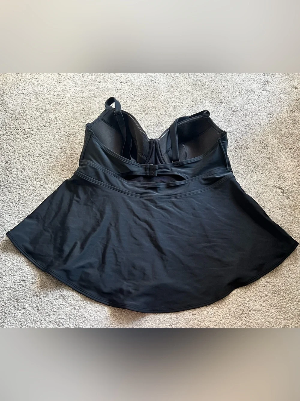 Old Navy Plus 2X Black Peplum Underwire Swim Top Sweetheart Neck Tankini Flowy